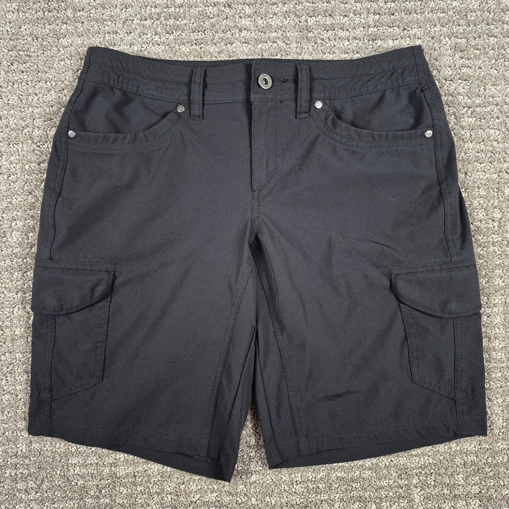 KUHL Freeflex 10" Cargo Shorts Womens size 6 Black Outdoor Hiking Gorpcore